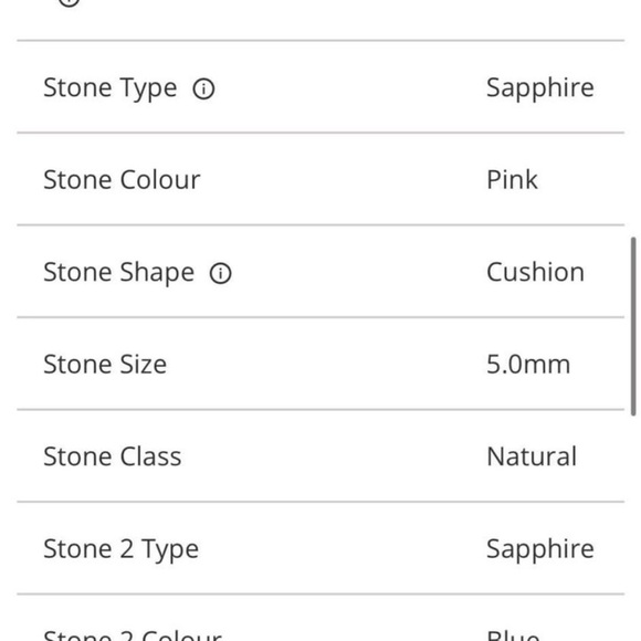 Vera Wang Pink Sapphire and Diamond Ring. Size 6.5 - Picture 6 of 7